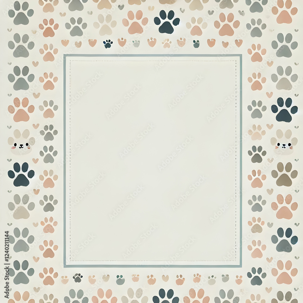 Cute Pastel Cat Paw Print Frame for Design Projects
Cute Pastel Cat Paw Print Frame for Design Projects