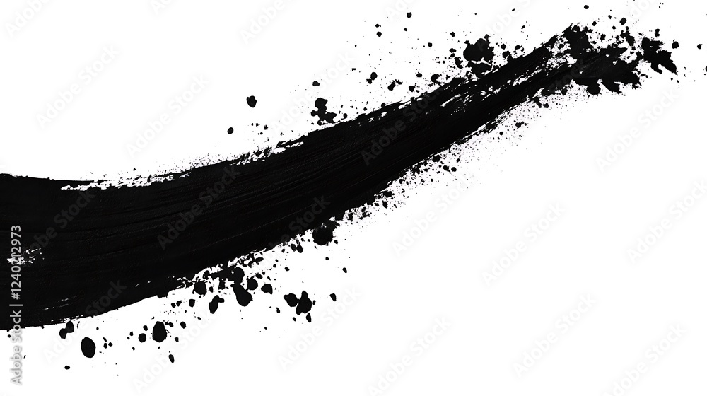 Naklejka premium Black ink brush stroke design