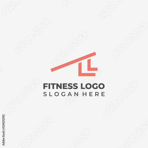 Minimalist Lineart Logo for Gym and Sports with Human Shape Marming Up photo