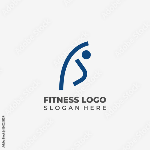 Minimalist Lineart Logo for Gym and Sports with Human Shape Marming Up photo