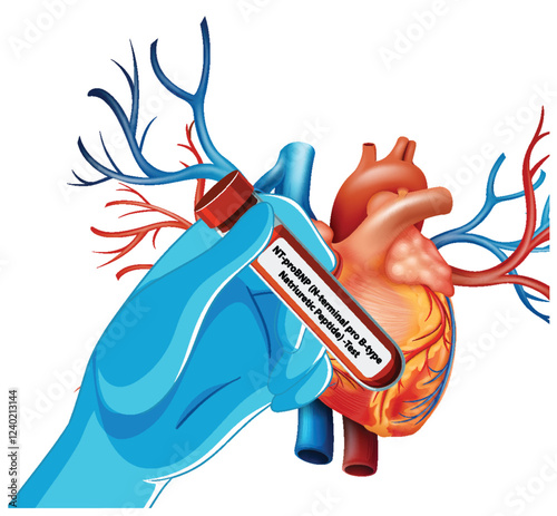 Medical Blood Test and Heart Illustration