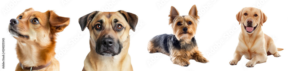 Dog isolated on a white background. Mix Collection Png. Dog isolated on a white background. Mix Collection Png.