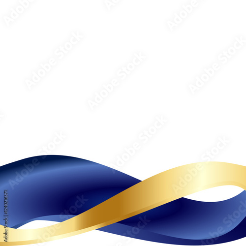 Abstract Blue Background with Gold Accent
