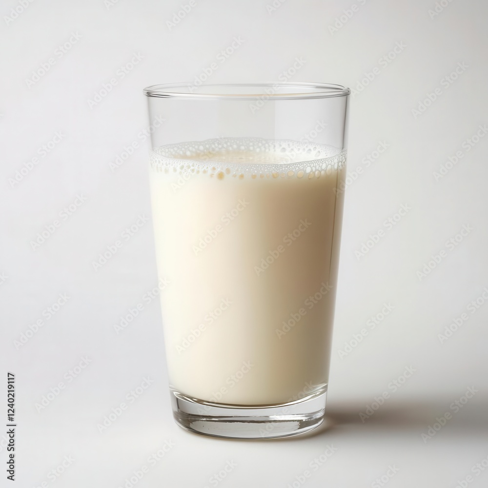 Pure Glass of Cold Milk Isolated on Bright White Background for Clean Product Presentation Pure Glass of Cold Milk Isolated on Bright White Background for Clean Product Presentation