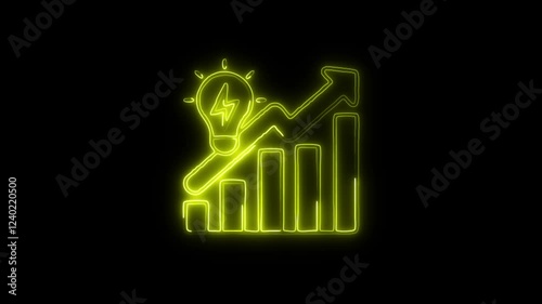 Glowing neon Energy Consumption icon isolated on black background. HD Video motion graphic animation photo