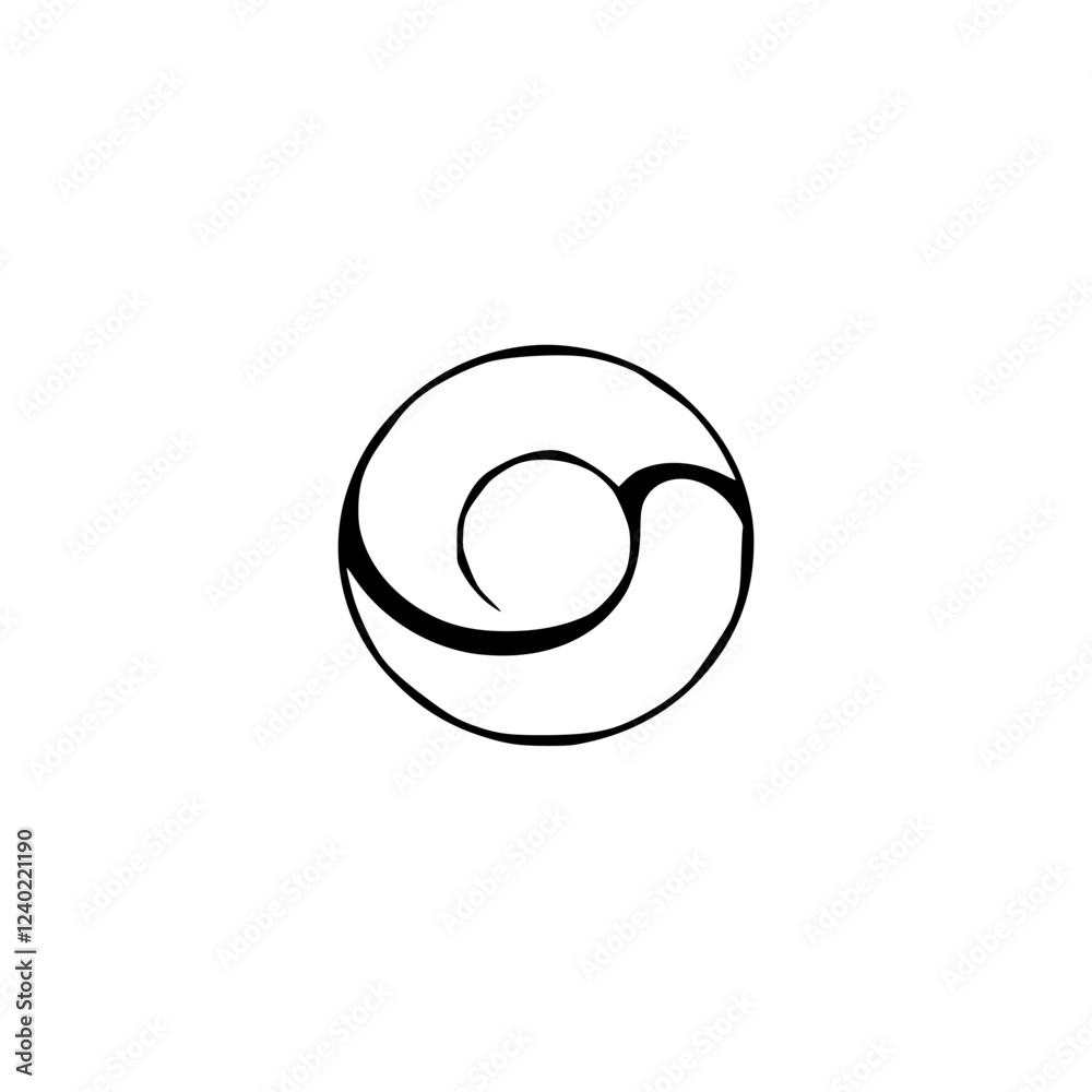 Abstract Circular Wave Design: Minimalist Black and White Logo Symbol Abstract Circular Wave Design: Minimalist Black and White Logo Symbol