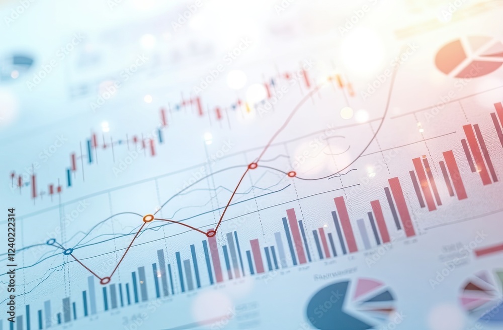 Close-up view of financial charts and graphs for business data analysis and decision-making. Close-up view of financial charts and graphs for business data analysis and decision-making.