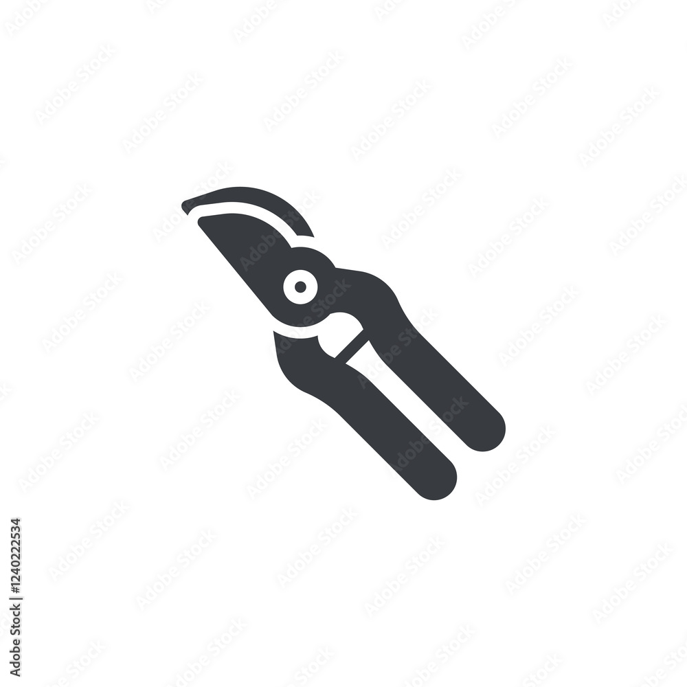 Obraz premium Garden pruning shears vector icon