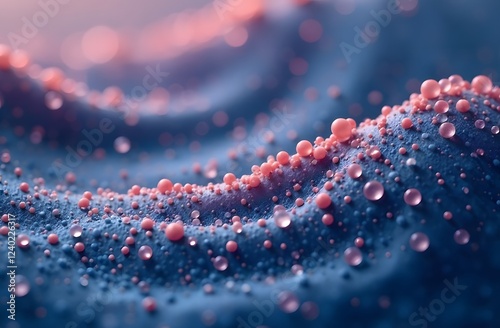 waves of round small particles flowing smoothly in an abstract design. Perfect as a backdrop, adding a dynamic and modern touch to your creative projects, presentations, branding photo