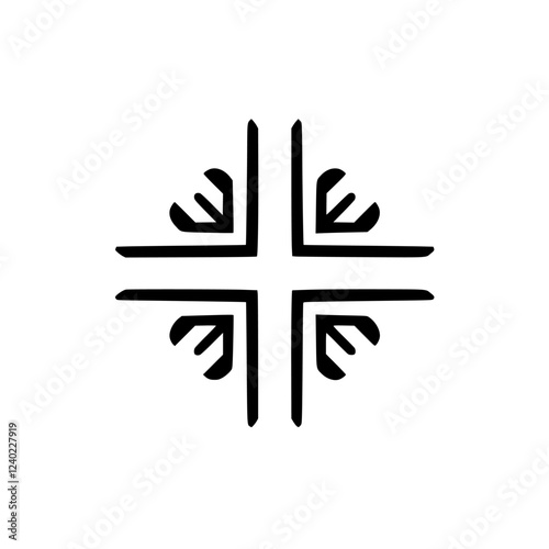 Sacred Cross Symbol: A Minimalist Geometric Design Representing Faith, Spirituality, and Religious Beliefs