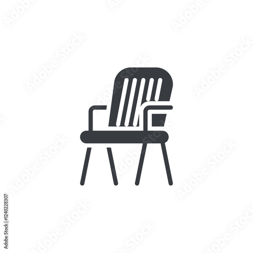 Wooden chair vector icon