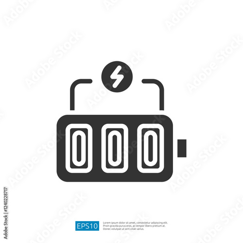 Electric Vehicle Battery Charging Icon Symbolizing Sustainable Energy and Modern Transportation Solutions