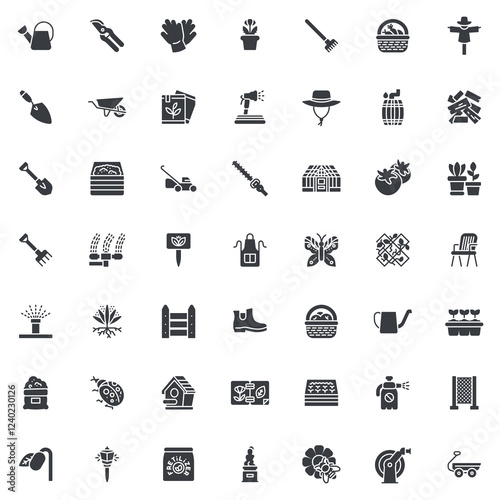Gardening vector icons set