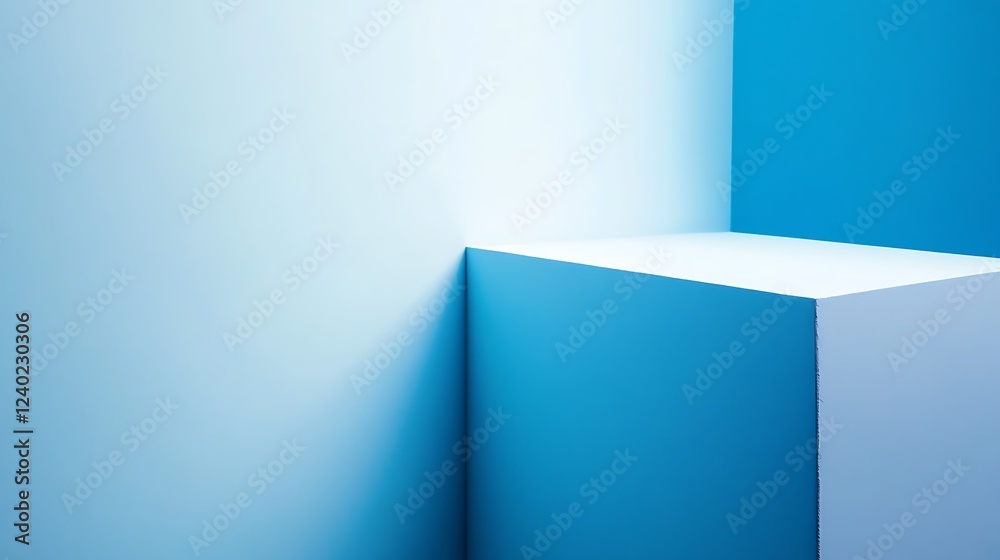 Fototapeta premium Blue minimalist product display
