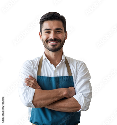 Professional Shopkeeper Standing at the Counter in a Retail Store, Offering Personalized Assistance