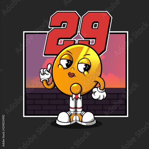 coin illustration mascot charater for graphic