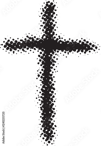 Cross doodle hand drawn line art set vector sketch drawing line catholic easter ash wednesday