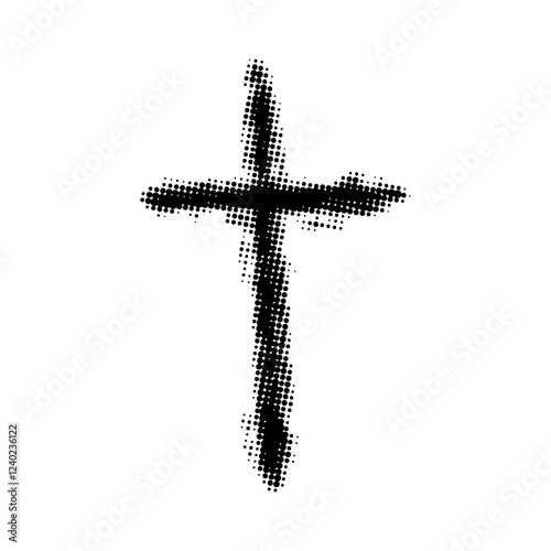 Cross doodle hand drawn line art set vector sketch drawing line catholic easter ash wednesday