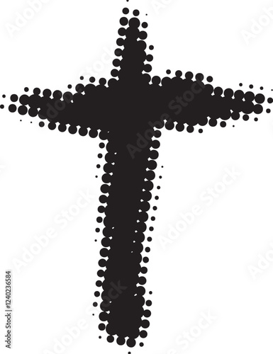 Cross doodle hand drawn line art set vector sketch drawing line catholic easter ash wednesday