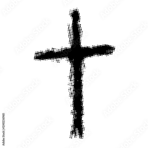 Cross doodle hand drawn line art set vector sketch drawing line catholic easter ash wednesday