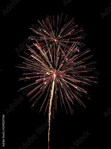 Diwali Fireworks Stock Image In Black Background photo