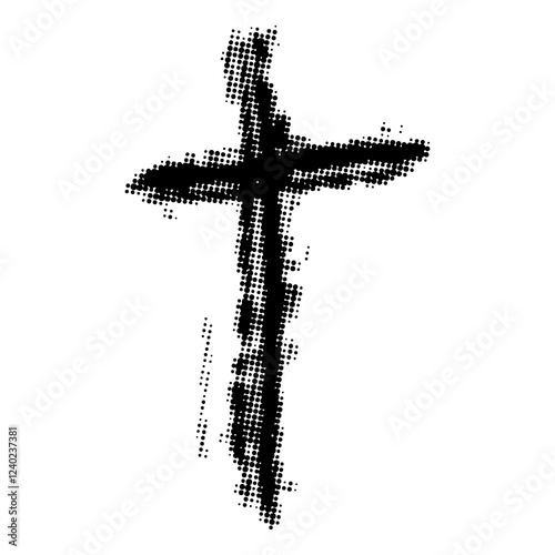 Cross doodle hand drawn line art set vector sketch drawing line catholic easter ash wednesday