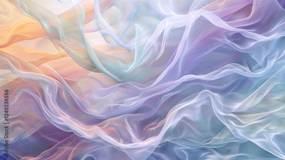 Fototapeta premium Abstract flowing purple and blue smoke with soft swirling waves