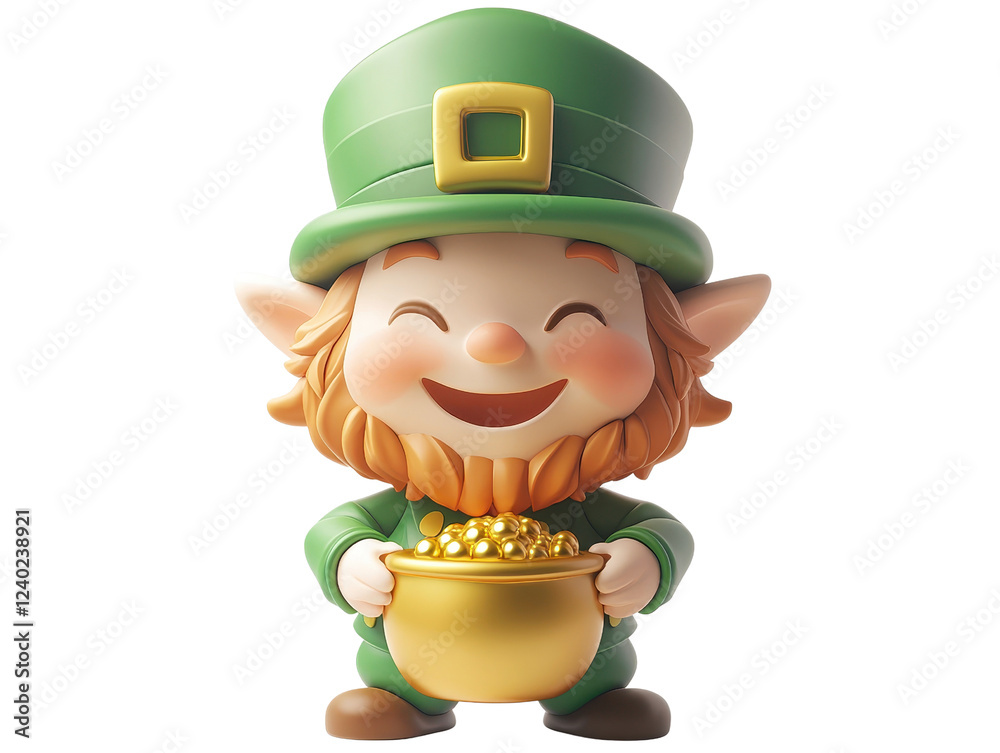 custom made wallpaper toronto digitalCheerful leprechaun holding a pot of gold with a big smile in a festive green outfit