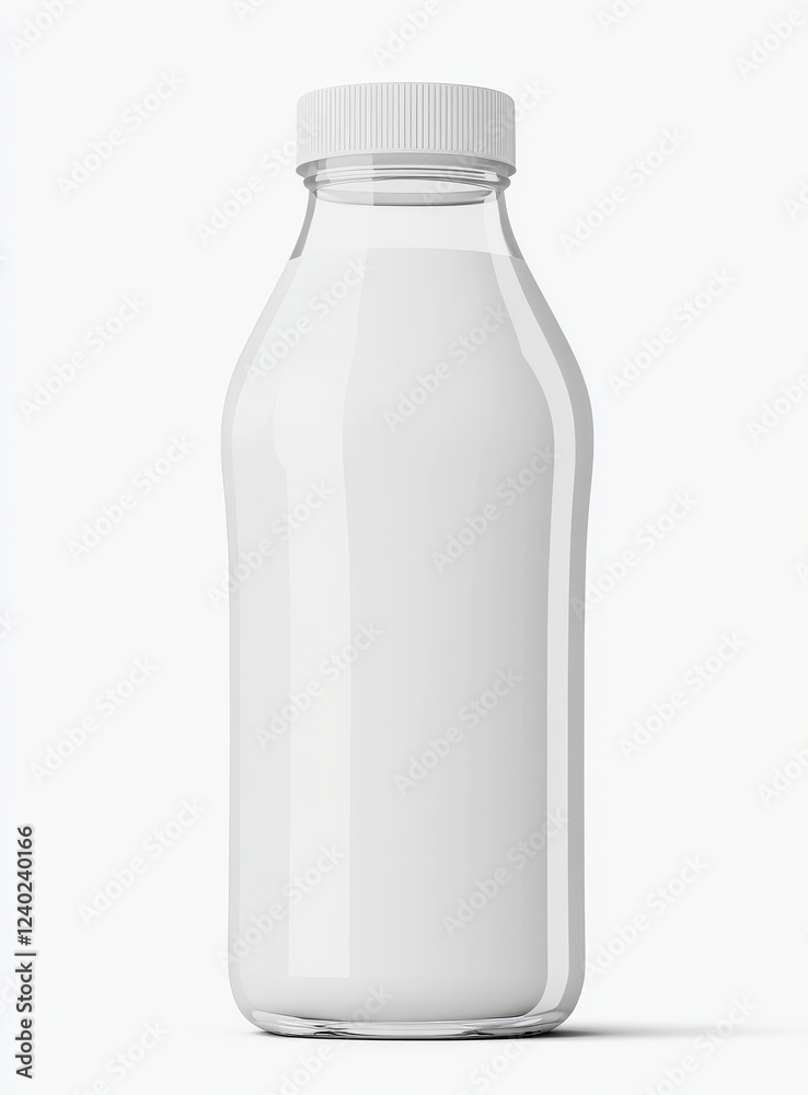 Glass bottle filled with milk, isolated on white. Glass bottle filled with milk, isolated on white.