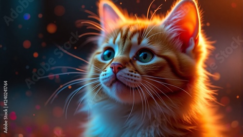 Glowing Kitten Portrait
