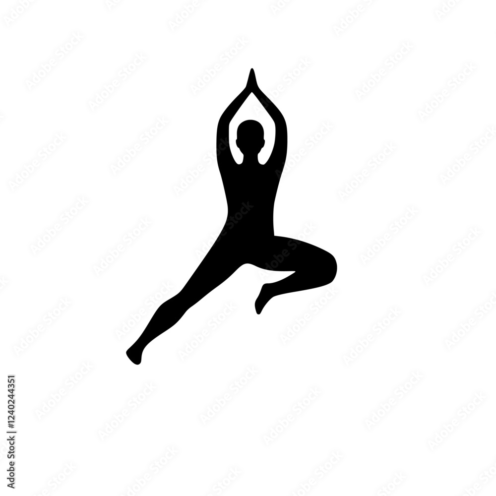Yoga Silhouette: A Black and White Artistic Representation of a Yoga Pose Promoting Fitness, Wellness, and Mindfulness. Yoga Silhouette: A Black and White Artistic Representation of a Yoga Pose Promoting Fitness, Wellness, and Mindfulness.