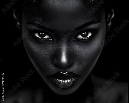 Dramatic Black and White Portrait of a Black Woman