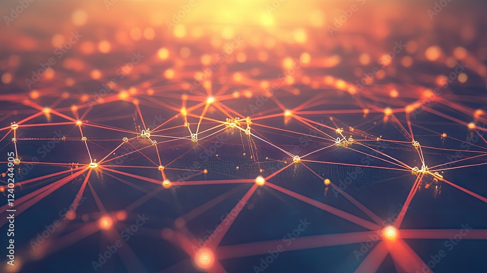 Digital blockchain network with interconnected nodes and Bitcoin symbols Digital blockchain network with interconnected nodes and Bitcoin symbols