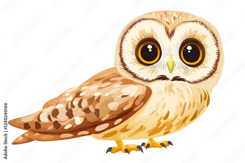 Obraz premium Adorable Brown Owl with Large Eyes