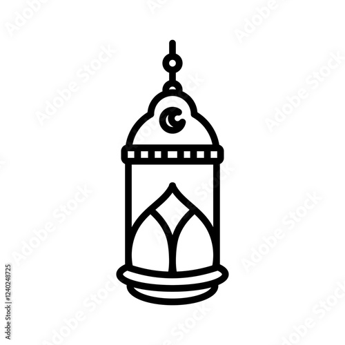 Wallpaper Mural Simple outline design of a traditional Eid Fitri lantern, perfect for religious and festive-themed visuals. Torontodigital.ca