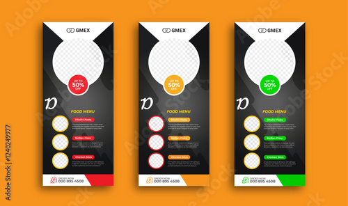 A highly versatile multipurpose roll-up banner suitable for all food business industries. These banner templates are designed exclusively for companies, agencies, restaurants, cafes.