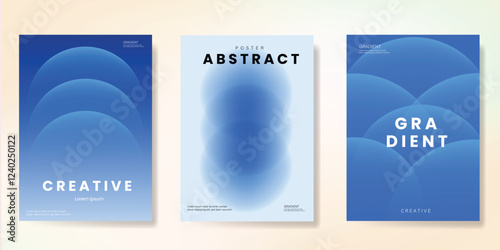 Retro Abstract colorful gradient covers set, minimal covers design. Colorful geometric background, vector illustration.