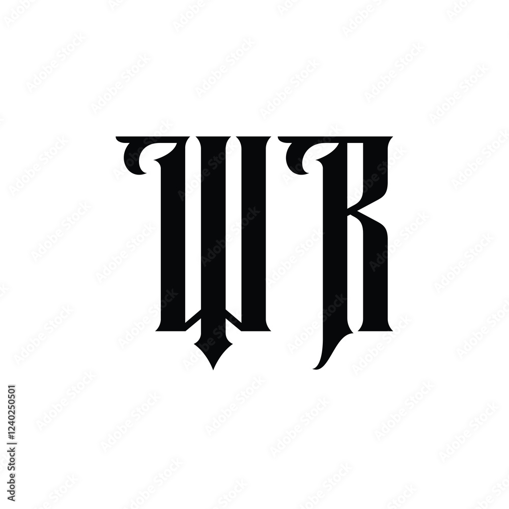 WR monogram logo design letter text name symbol monochrome logotype alphabet character simple logo WR monogram logo design letter text name symbol monochrome logotype alphabet character simple logo