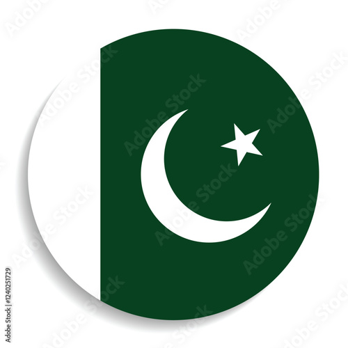 Pakistan circle flag logo icon computer vector illustration design