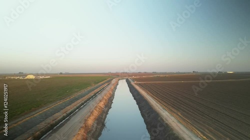 Overlooking Lake Tulare, the drone captures the area's unique ecosystem, from its reflective waters to the vast stretches of fertile land surrounding the lake. photo