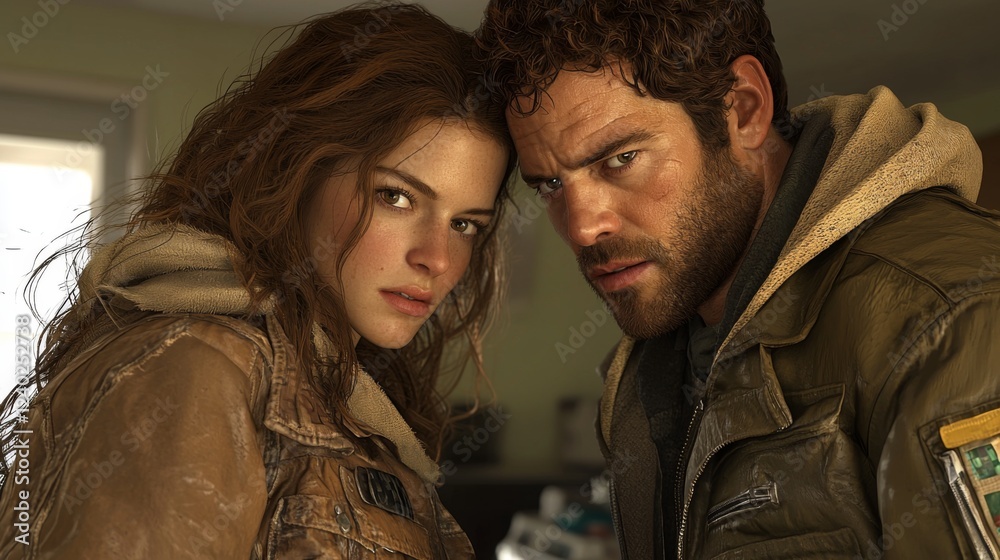 Action-packed thriller featuring dynamic duo in intense setting cinematic dramatic engaging visuals Action-packed thriller featuring dynamic duo in intense setting cinematic dramatic engaging visuals