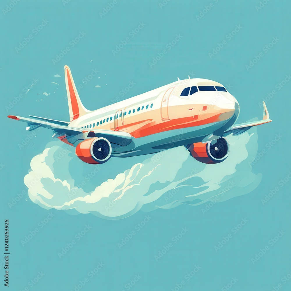 Obraz premium the AI Image Generator, Airplane Flying Against a Vibrant Sunset Sky