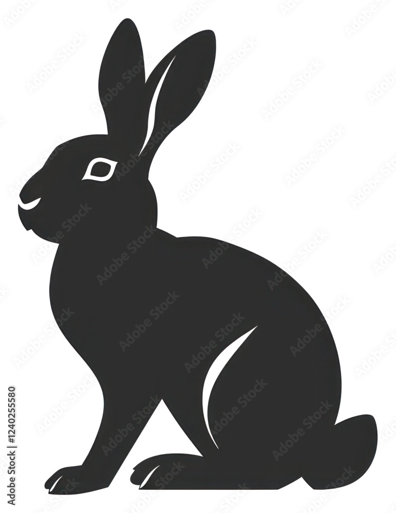 Obraz premium PNG Silhouette rabit kangaroo wallaby stencil.