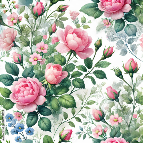 A beautiful watercolor illustration of a floral bouquet, perfect for any floral-themed decor.