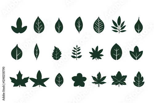 Leaf Silhouettes Vector Collection – Diverse Nature Botanical Elements