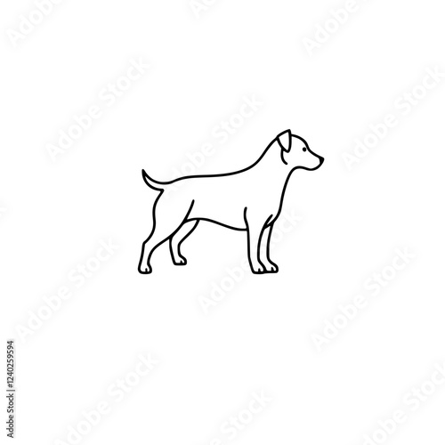 Line Art Dog Illustration: A Simple and Elegant Design of a Canine Companion