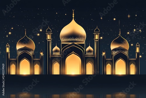 Wallpaper Mural Majestic Mosques Under Starlit Sky: A Nighttime Islamic Architectural Masterpiece Torontodigital.ca