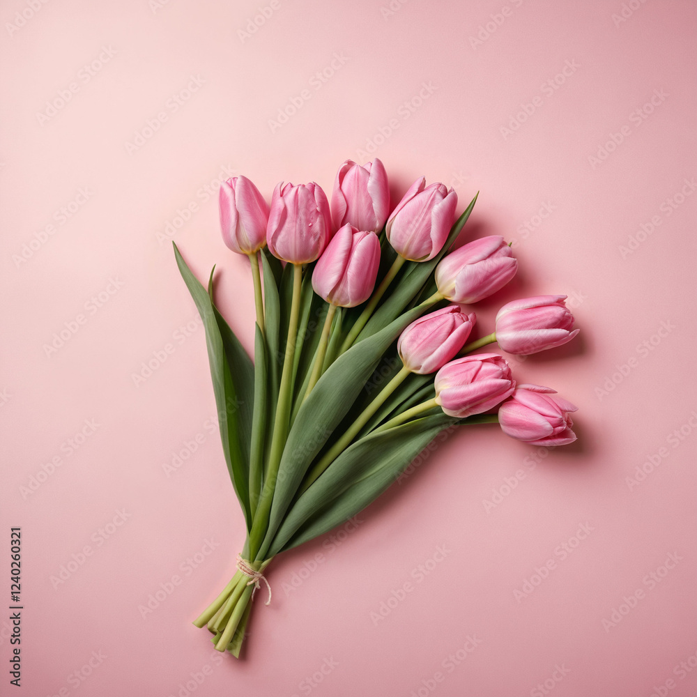 Fototapeta premium pink tulips flowers as a bouquet