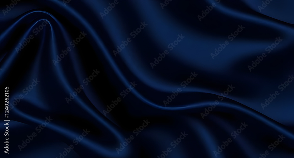 Obraz premium Black dark blue navy indigo sapphire abstract background. Silk satin fabric. Glitter shimmer. Gradient ombre. Line stripe wave shadow. Luxury elegant subtle. Blank design