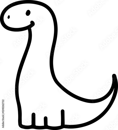 cute dino, dinosaur line art
